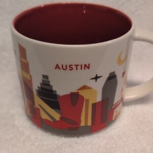 Starbucks Austin Mug - Red and Cream